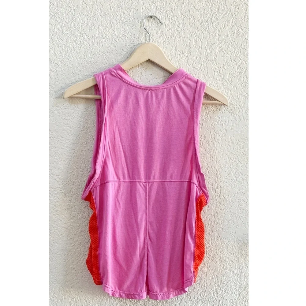 Free People Movement TrackSuit Nothing But Net Activewear Loungewear Pink Orange - Picture 4 of 13